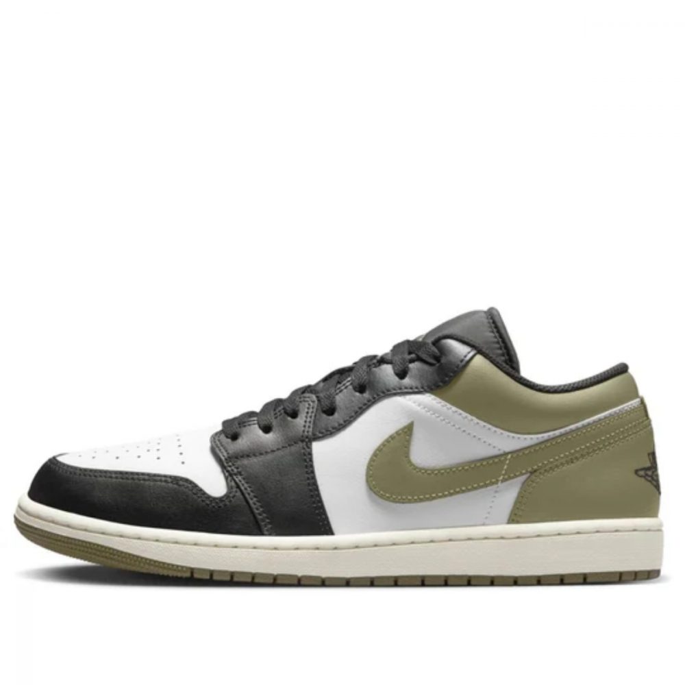 Giày Air Jordan 1 Low ‘Black White Medium Olive’ 553558-092