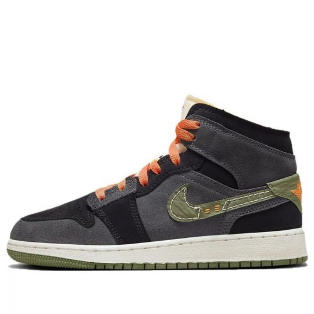 Giày Air Jordan 1 Mid SE Craft GS ‘Anthracite Light Olive’ FD5847-003