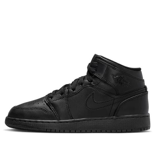 Giày Air Jordan 1 Mid ‘Triple Black’ 2022 (GS) 554725-093
