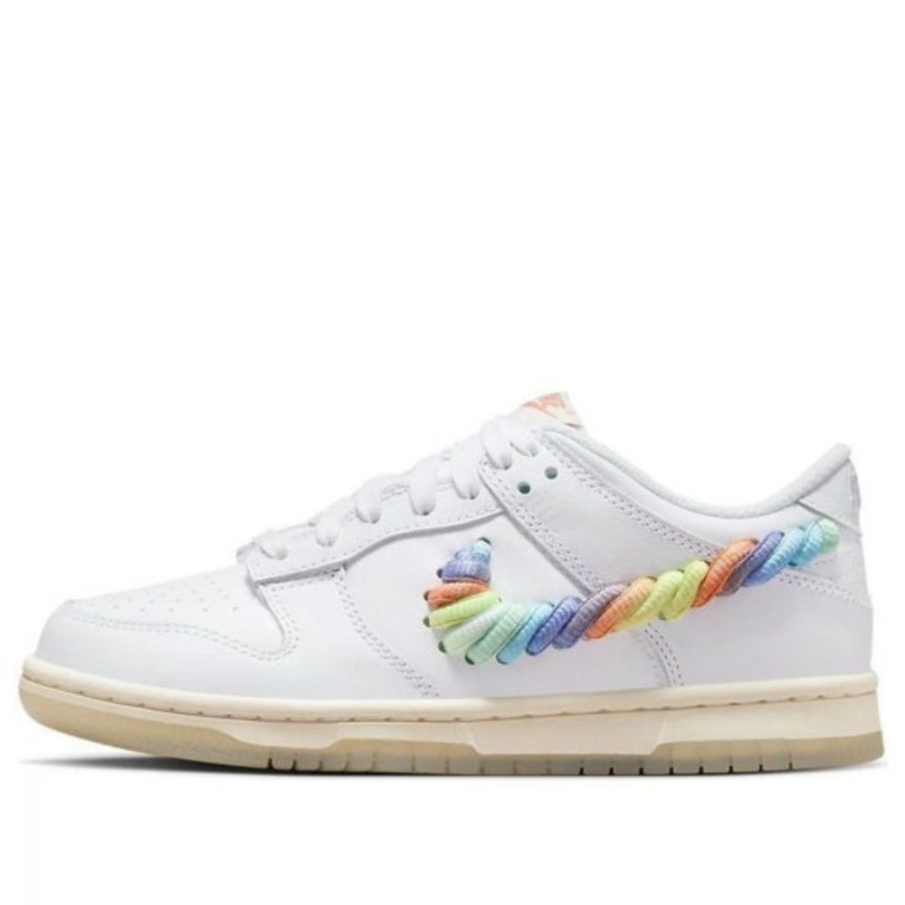 Giày (GS) Nike Dunk Low ‘Rainbow Lace Swoosh’ FN4861-100