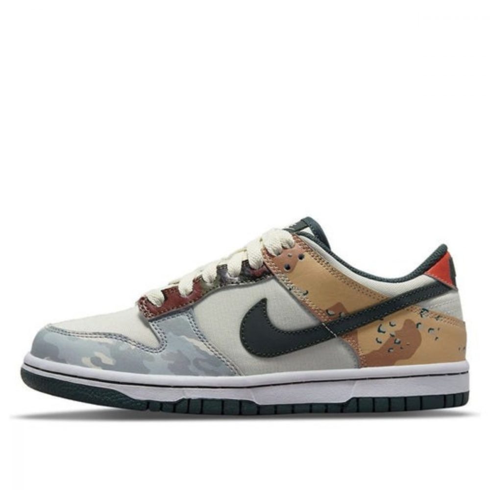 Giày (GS) Nike Dunk Low SE ‘Sail Multi-Camo’ DB1909-100