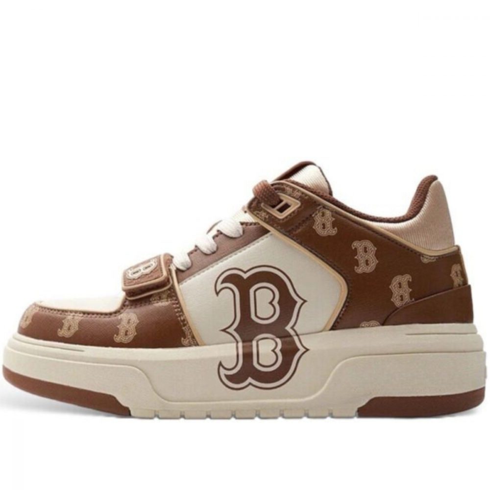 Giày MLB Chunky Liner Mid Monogram Boston Red Sox ”BROWN/WHITE’ 3ASXCLP3N