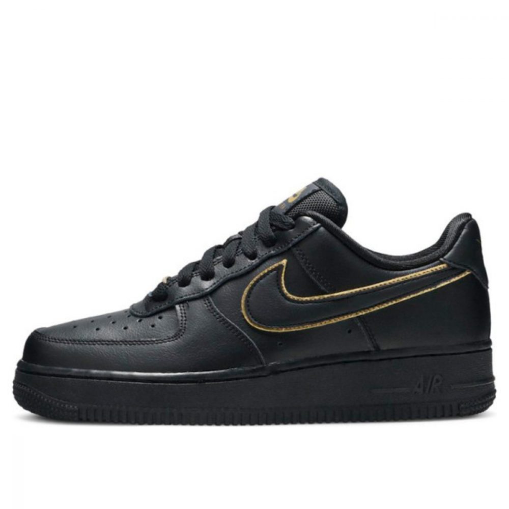 Giày Nike Air Force 1 Low ’07 Essential ‘Black Gold Swoosh’ AO2132-005