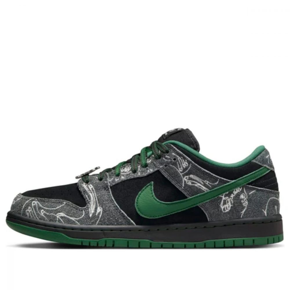 Giày Nike x There Skateboard SB Dunk Low Pro ‘Anthracite Gorge Green’ HF7743-001