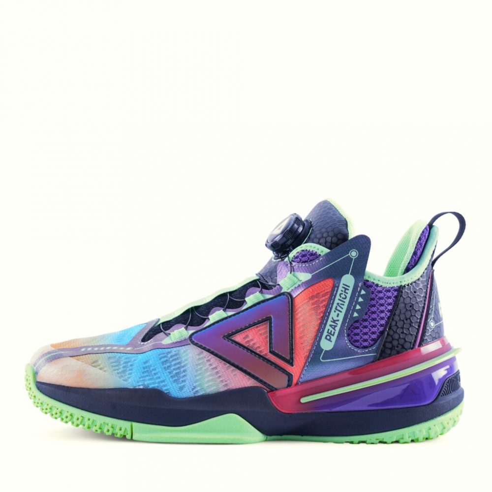 Giày PEAK Taichi Flash Basketball Kids Sunset & Beach ‘Black Purple’ EKT3207ADT