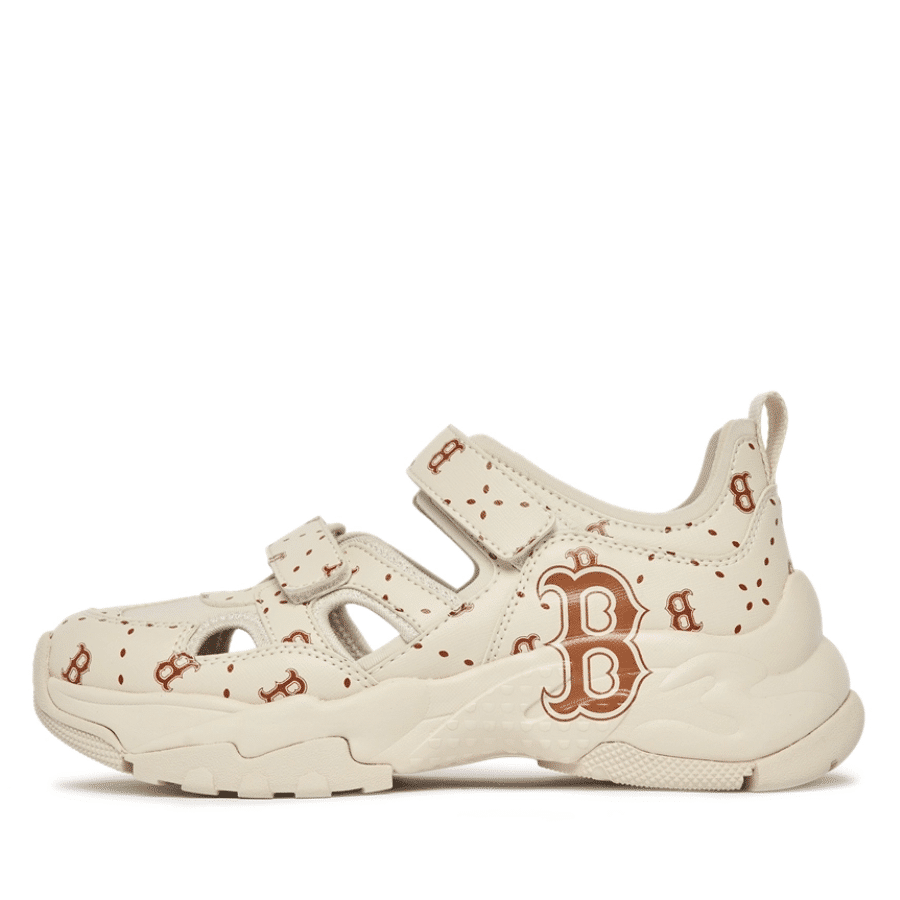 Giày Sandal MLB BigBall Chunky Mask Diamond Monogram Boston Red Sox ‘Cream’ 3ASDCMM33-43CRS